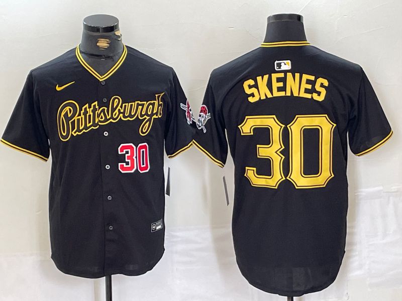 Men Pittsburgh Pirates 30 Skenes Black Game 2024 Nike MLB Jersey style 1